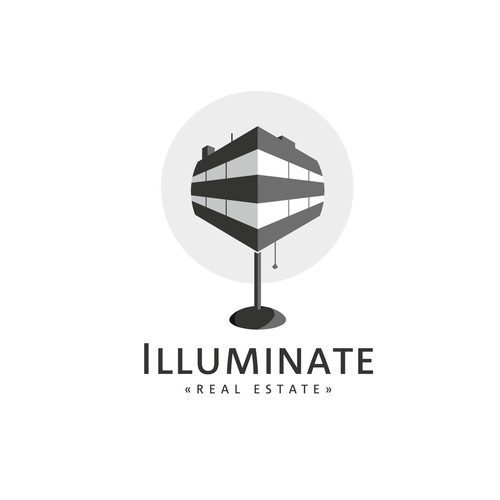 Lamp design with the title 'Illuminate - Real Estate'