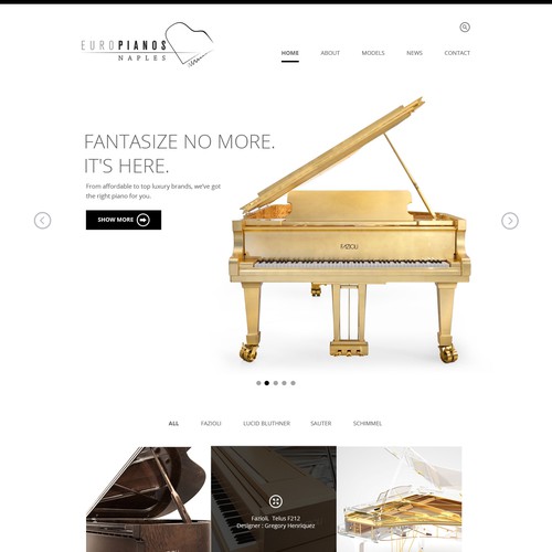 Luxury website with the title 'Homepage www.europianosnaples.com'
