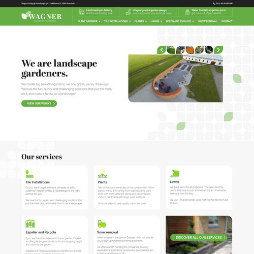 Architecture website with the title 'Landscaper needs the best looking website in Denmark'
