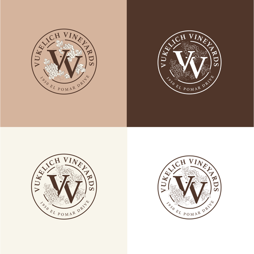 Vineyard design with the title 'Vukelich Vineyards'