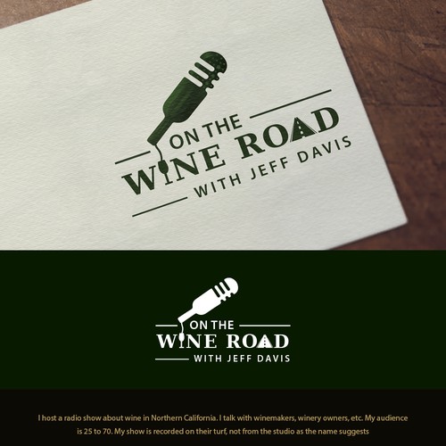 Radio logo with the title 'Logo Design for On The Wine Road'
