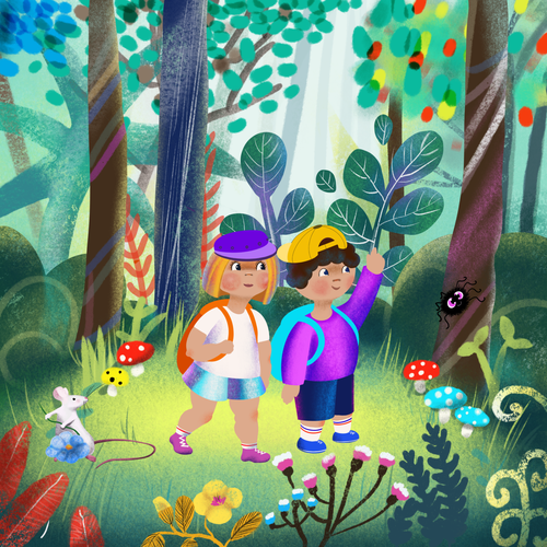 Spider design with the title 'Camping'