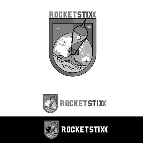 Rocket ship logo with the title 'Simple & Modern Rocket Logo Design'
