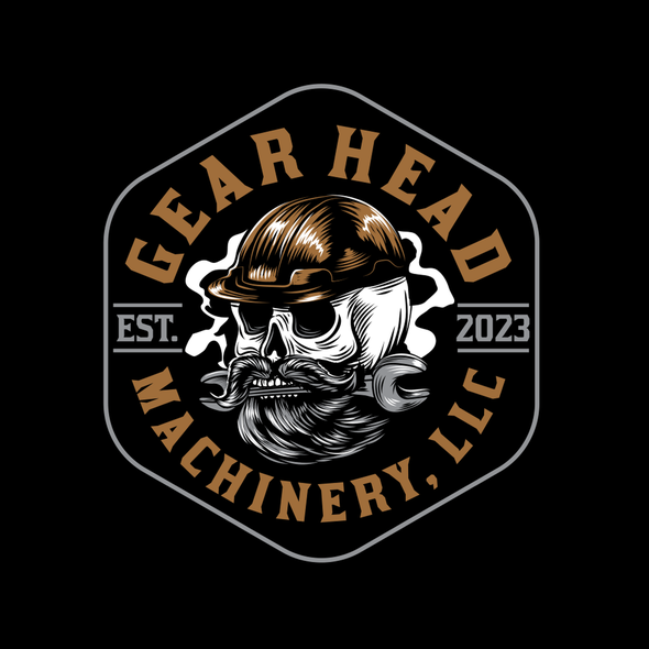 Cool logo with the title 'Logo design for Gear Head Machinery, LLC'