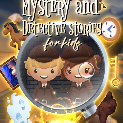 Mystery illustration with the title 'Mystery And Detective Stories For Kids'