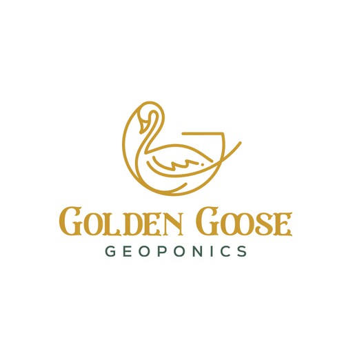Goose design with the title 'Golden goose logo design.'