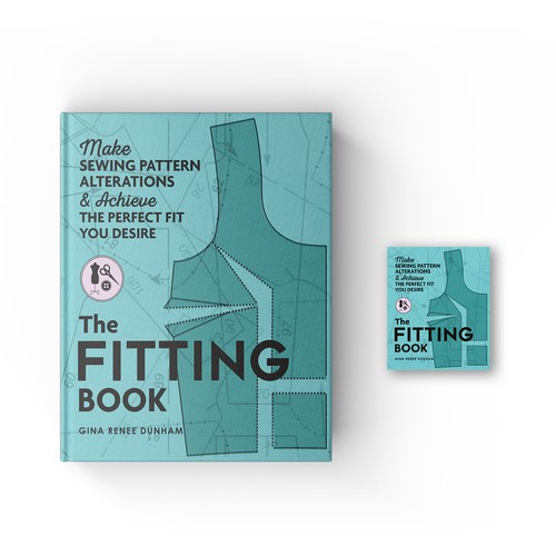 Sewing design with the title 'The Fitting Book cover design '