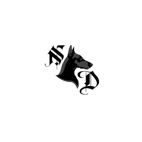 Doberman logo with the title 'Logo design for Nate Dogg, business leader and venture capitalist'