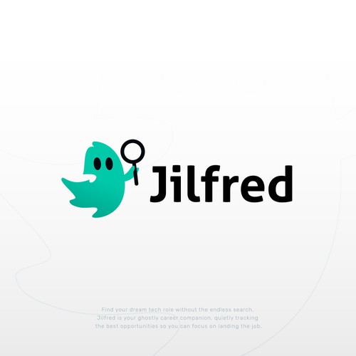 Ghost logo with the title 'Friendly Tech Mascot Logo'