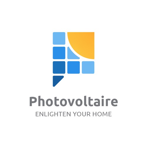 Solar panel design with the title 'Winning logo design for Photovoltaire'