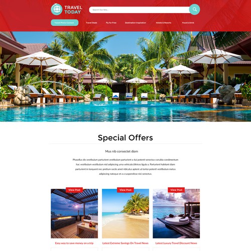 Stylish website with the title 'Modern Design for Travel Today Company'