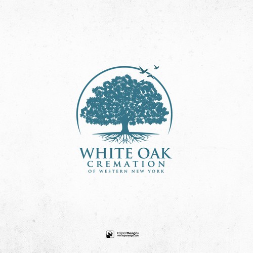 Tree root logo with the title 'White Oak'
