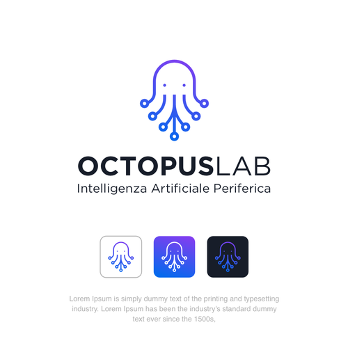 Octopus brand with the title 'Intelligenza Artificiale Logo'