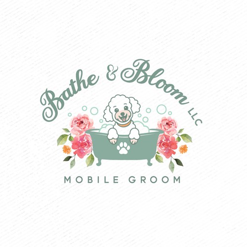 Petal design with the title 'Bathe & Bloom Logo'