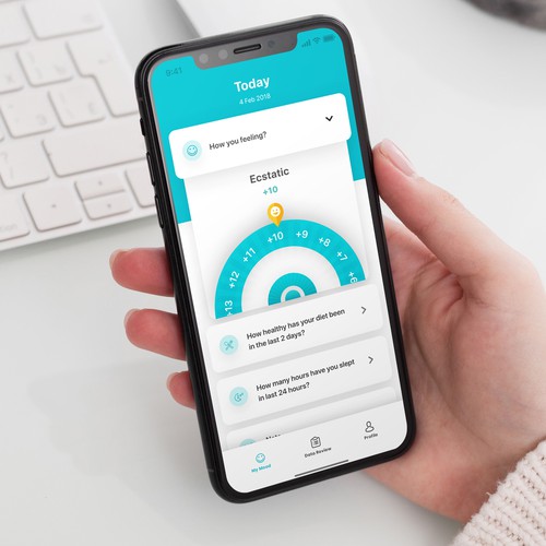 Mood design with the title 'Mood App Screen Design'