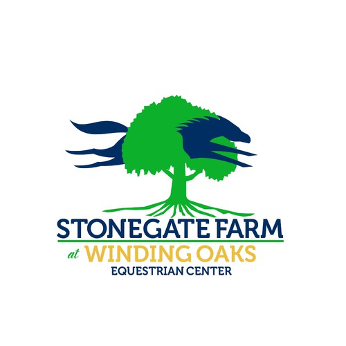 Horse brand with the title 'Stonegate Farm at Winding Oaks Equestrian Center'