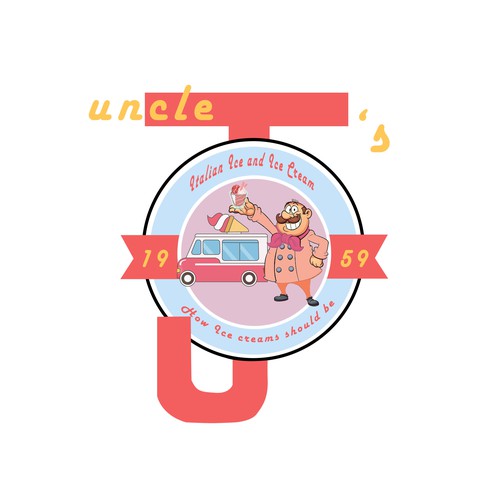 Eclectic logo with the title 'Logo for Ice Cream Brand Uncle J's'