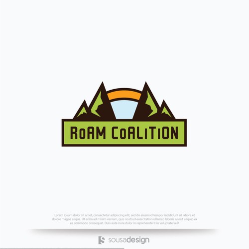 Brown and green logo with the title 'Logo for an alliance between adventurers'