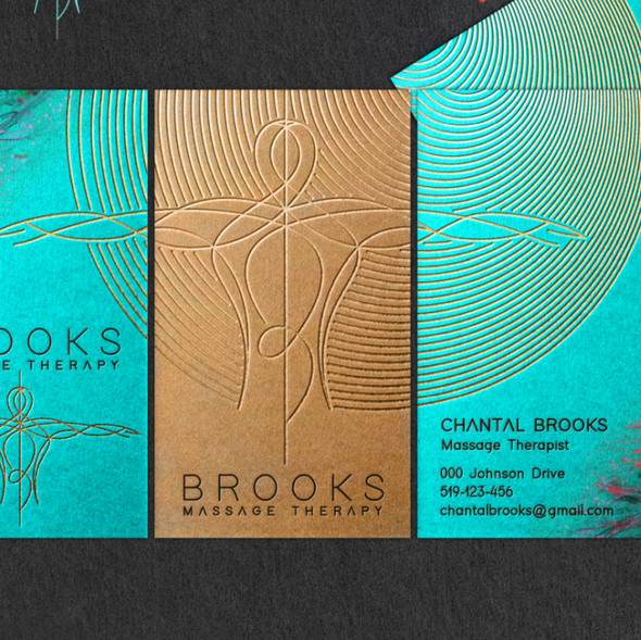 Sports design with the title 'Logo and Business Cards for Fitness and Massage therapist'