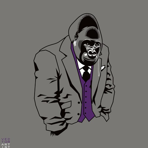Character t-shirt with the title 'Dapper Gorilla '