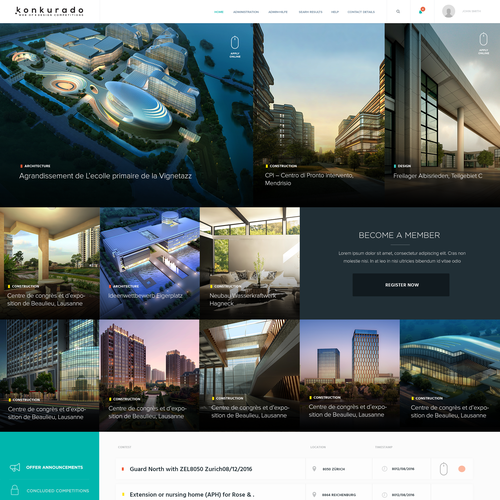 Construction website with the title 'Konkurado'