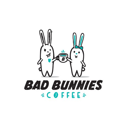 Bunny logo with the title 'Bad Bunnies Coffee'