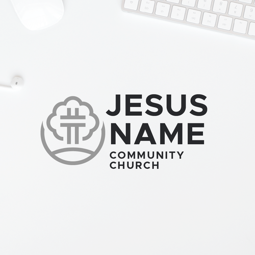 Cross design with the title 'Jesus Name Community Church'