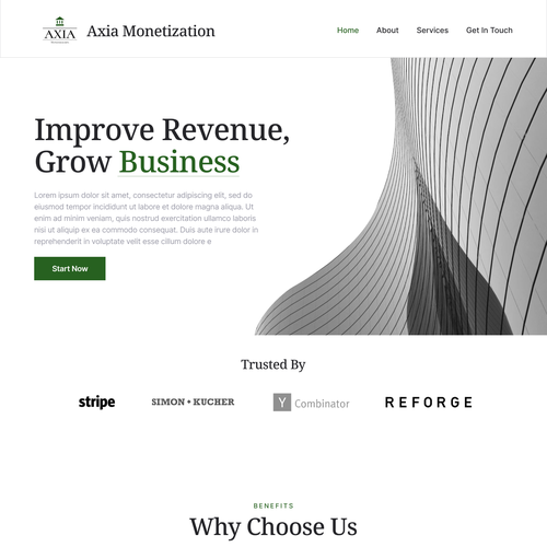 Consultant website with the title 'Website For A Consulting Company'