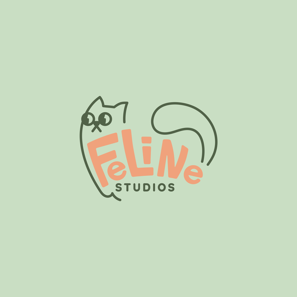 Kitten design with the title 'Logo design/Sticker design for vistaprint'