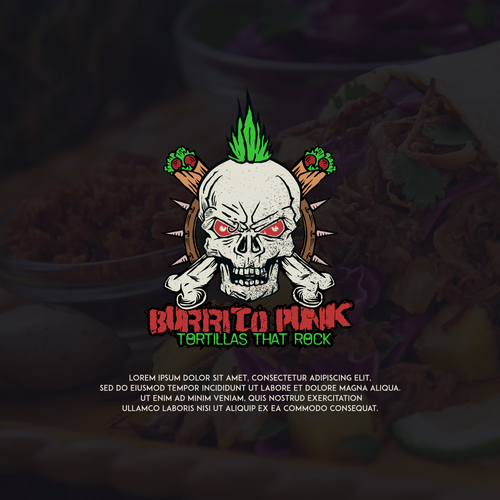 Heavy metal logo with the title 'burrito punk'