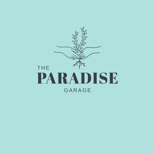 Wedding logo with the title 'The Paradise garage'