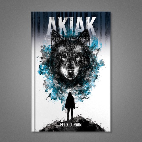Wolf book cover with the title 'Book cover illustration'