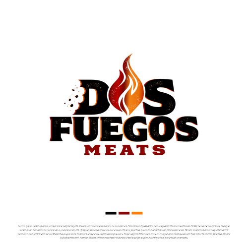 Flame design with the title 'DOS FUEGOS'
