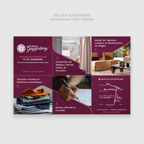 Swiss design with the title 'Instagram design for Swiss based Interior design company'