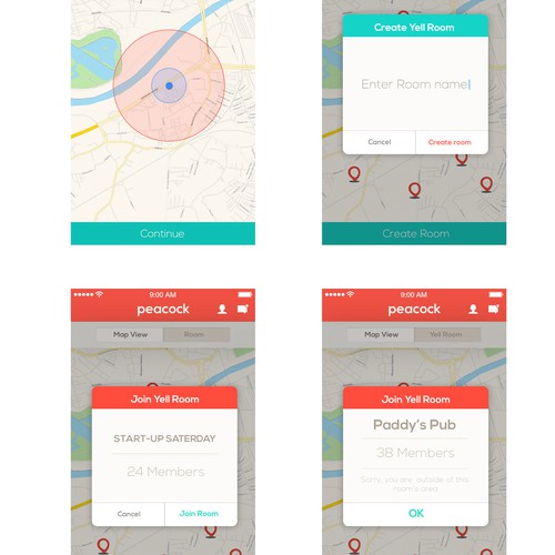 IOS 7 design with the title 'Peacock Ios app design'