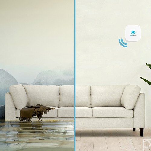 IoT design with the title 'Flood monitor'