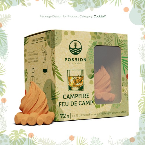 Kraft paper packaging with the title 'Packaging Design for POSEIDN'