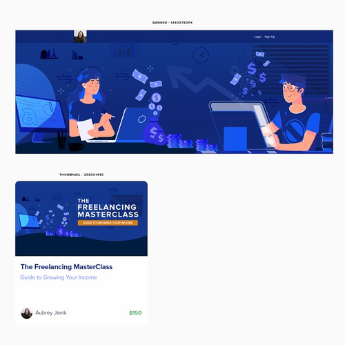 Class design with the title 'Banner & Thumbna for Teachable Course'