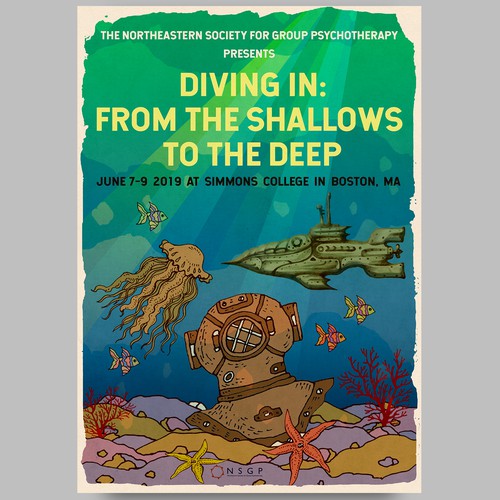 Submarine design with the title 'diving'