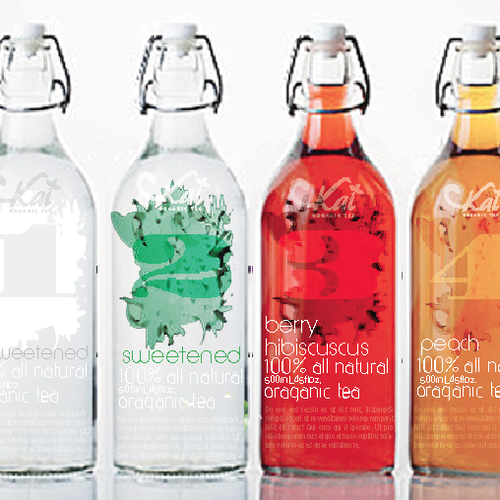 Tea label with the title 'Create the next product label for Kai Organic Tea'