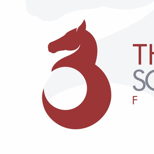 Horse riding logo with the title 'Logo desig for THREE SOCKS FARM contest'