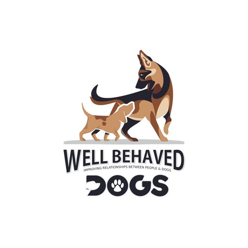 Well design with the title 'Well behaved dogs'