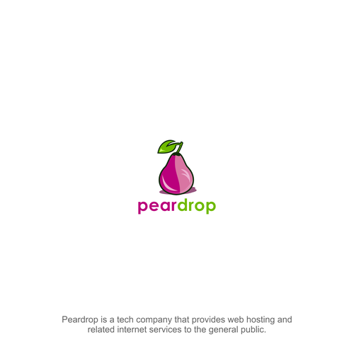 Pear logo with the title 'Design a new logo for Peardrop (a tech/web hosting company)'