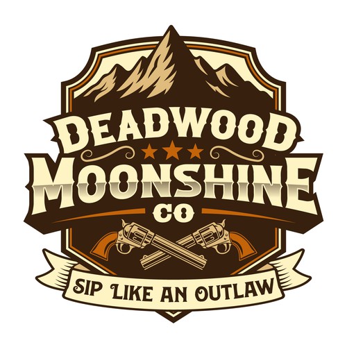 Alcohol logo with the title 'Deadwood Moonshine'