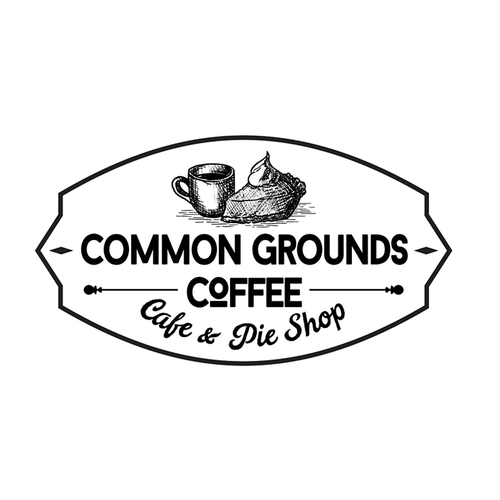 Coffee shop brand with the title 'Vintage logo for small town cafe'