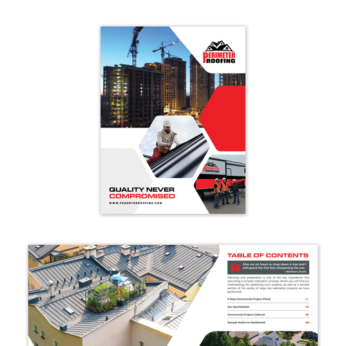 Roof design with the title 'Roofing Company Brochure'