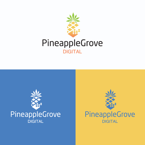 Pineapple logo with the title 'Logo concept for Pineapple grove digital'