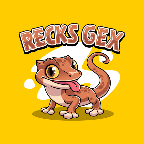 Chibi logo with the title 'Gecko Logo Mascot'