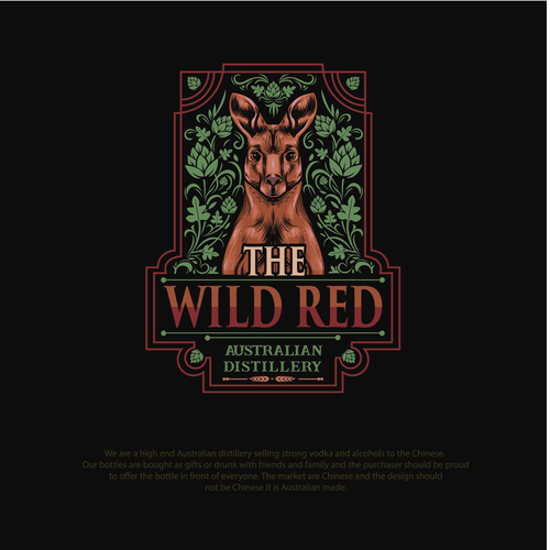 Australian logo with the title 'Illustrated logo concept for The Wild Red'