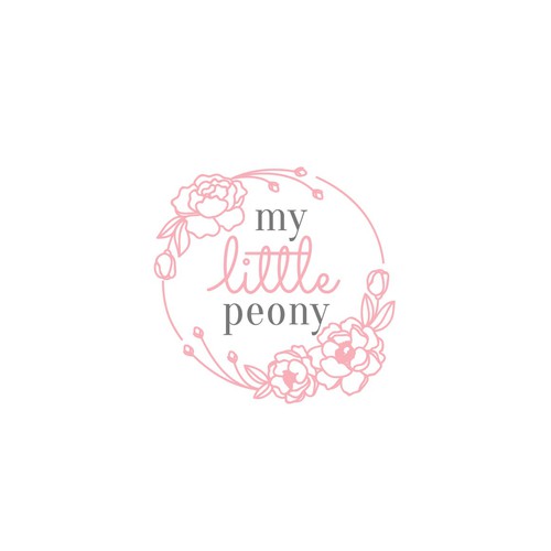 Floral logo with the title 'Kids boutique logo'